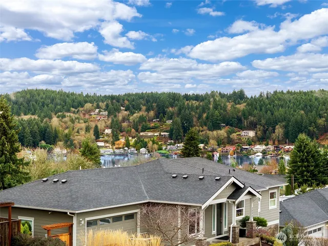 an aerial view of a house