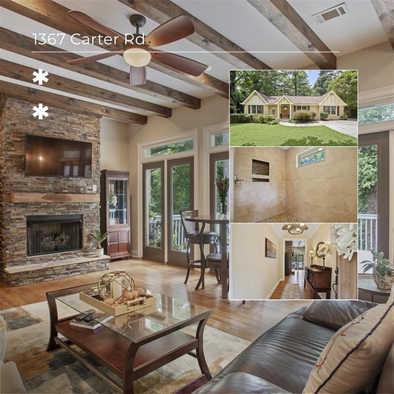 1367 Carter Road Decatur, GA 30030 - Photo 1 of 1 a living room with furniture and a fireplace
