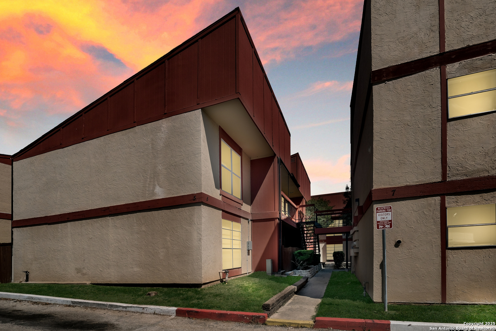 a house view with a street