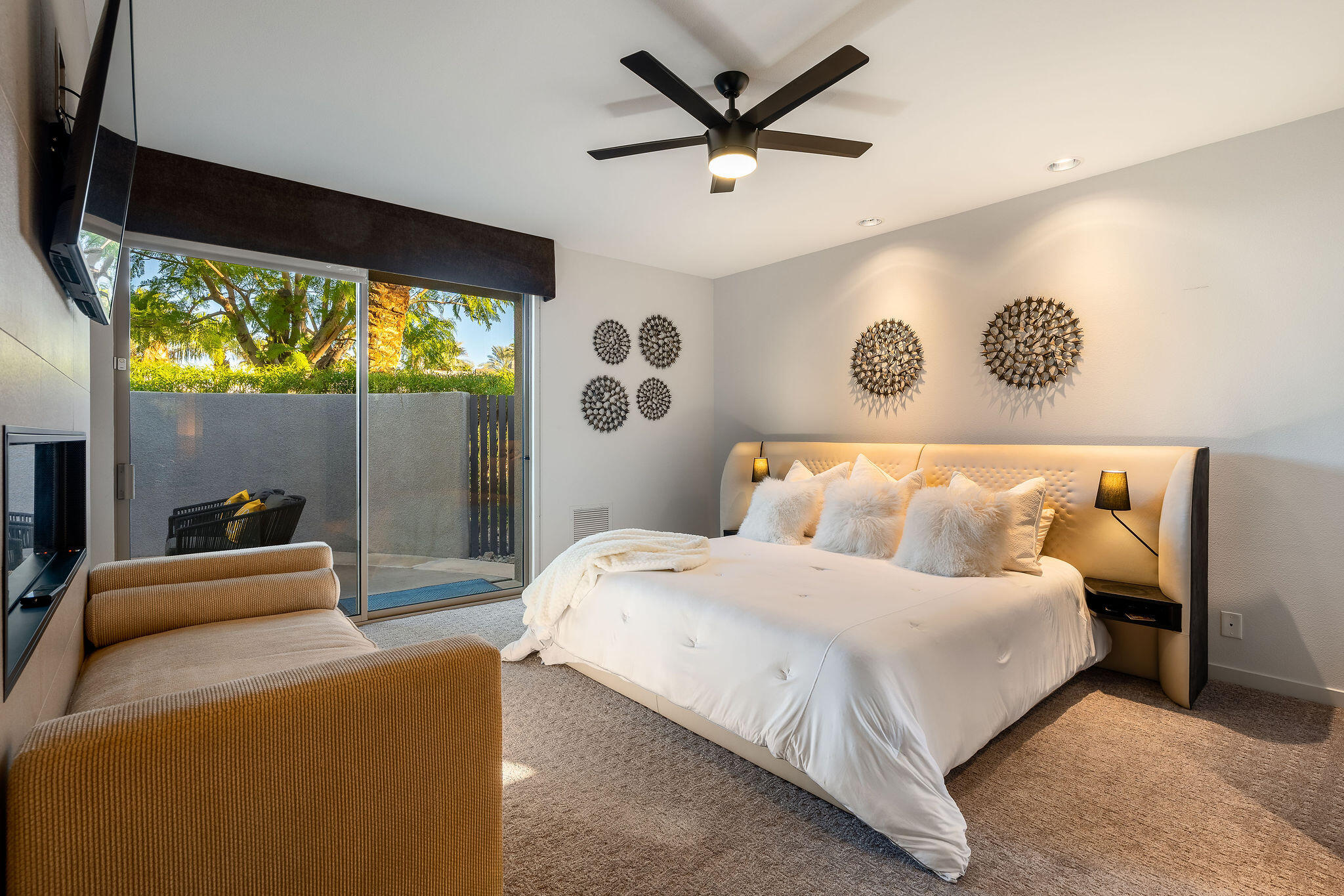 108 Waterford Circle Rancho Mirage, CA 92270 - Photo 31 of 41 a bedroom with a bed and a large window