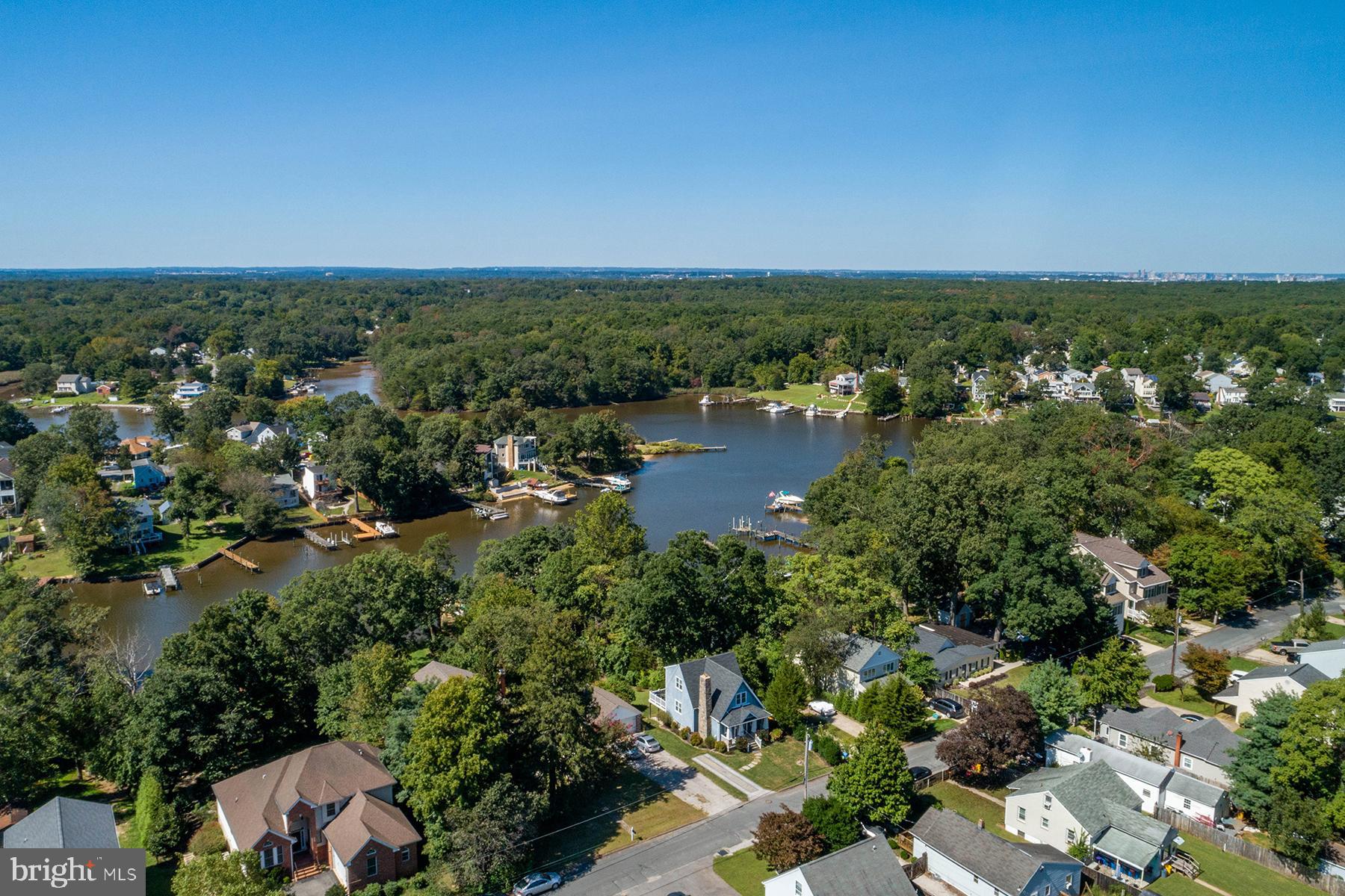 7736 West Shore Road Pasadena, MD 21122 - Photo 5 of 36 Aerial view over the house to Stoney Creek