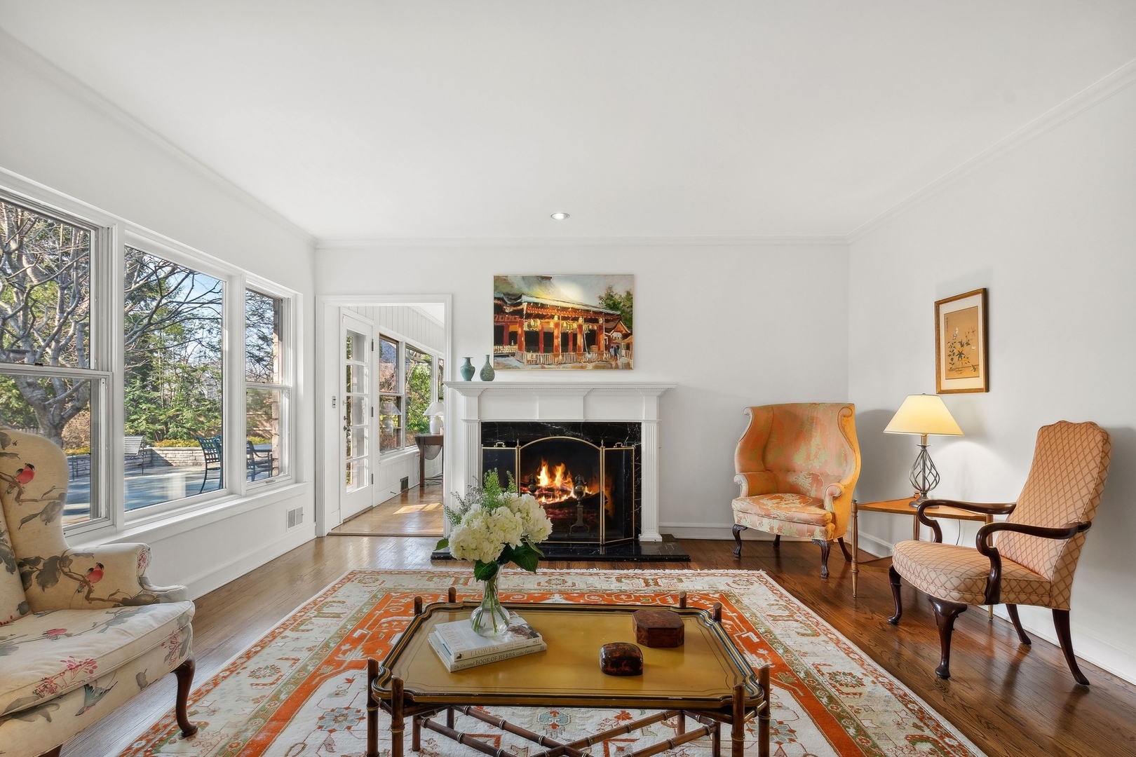 618 Ridge Road Winnetka, IL 60093 - Photo 6 of 29 a living room with furniture and a fireplace