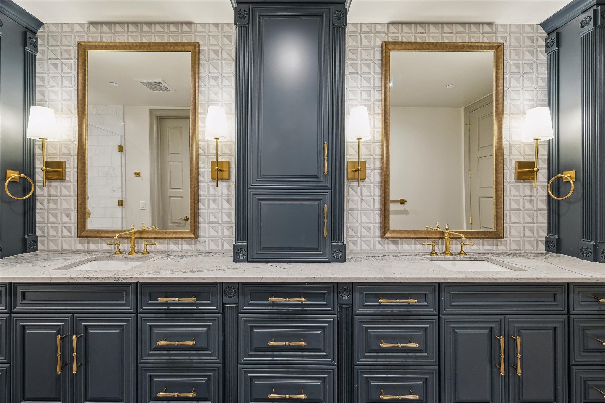 1717 Bissonnet Street, Unit 1604 Houston, TX 77005 - Photo 15 of 31 a bathroom with a sink and a mirror
