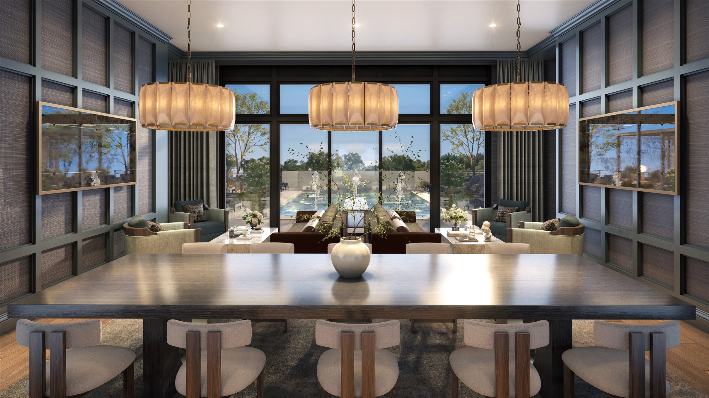 1717 Bissonnet Street, Unit 1604 Houston, TX 77005 - Photo 29 of 32 Elegant dining and lounging areas offered at the fourth floor common areas.