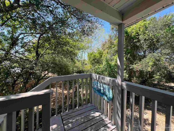a view of a wooden bridge