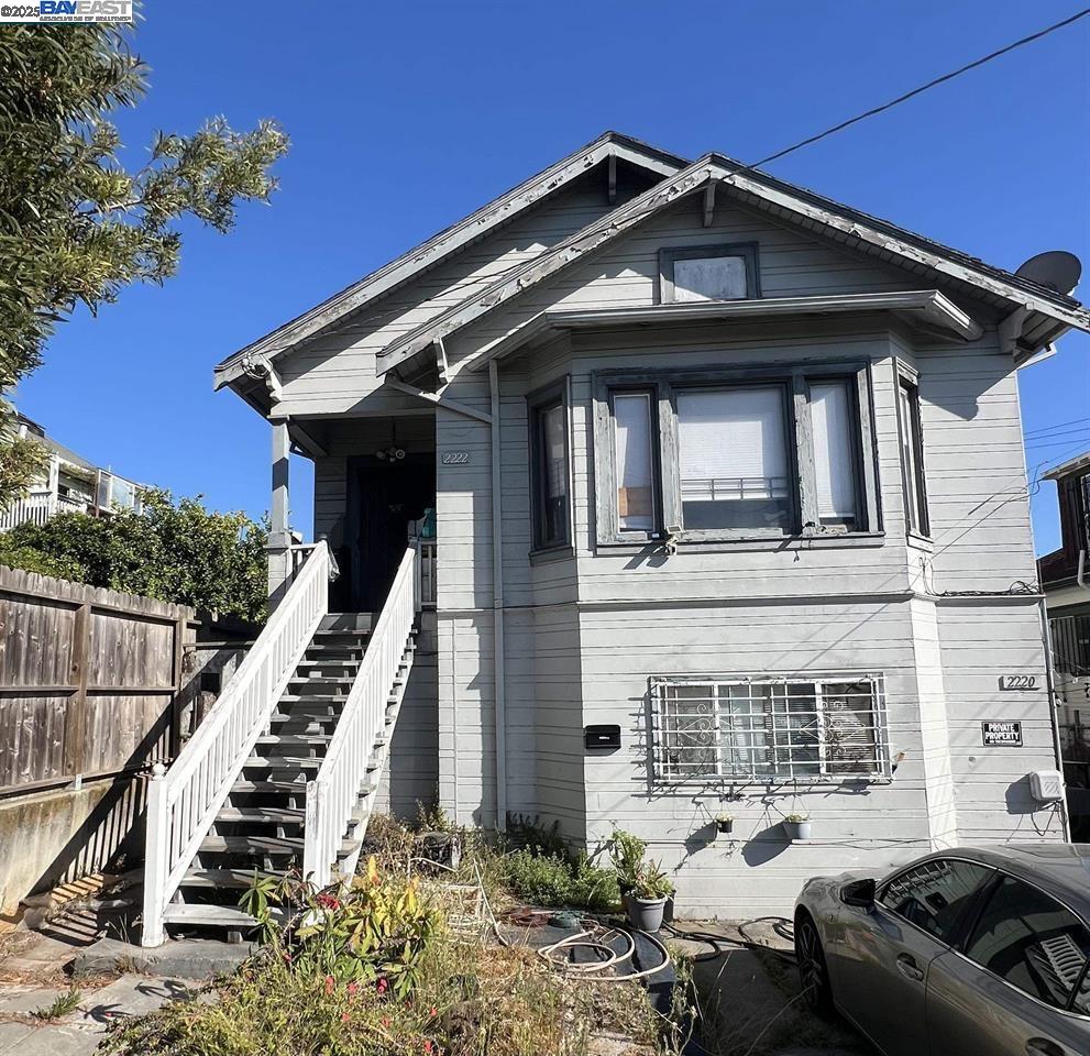 a front view of a house with balcony