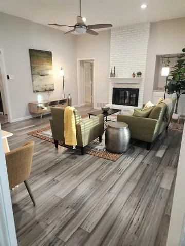 a outdoor space with furniture