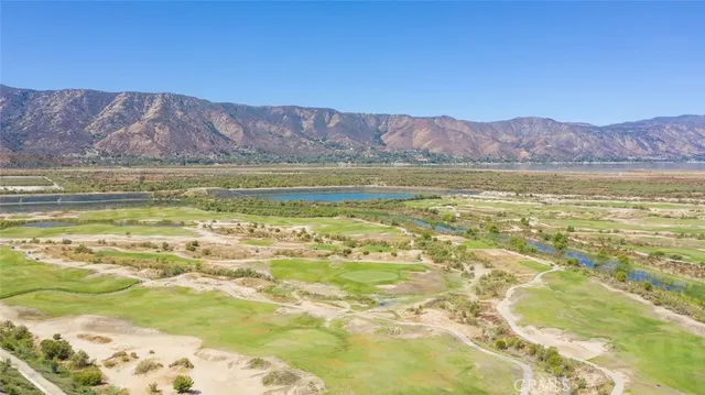 a view of a lake with a mountain