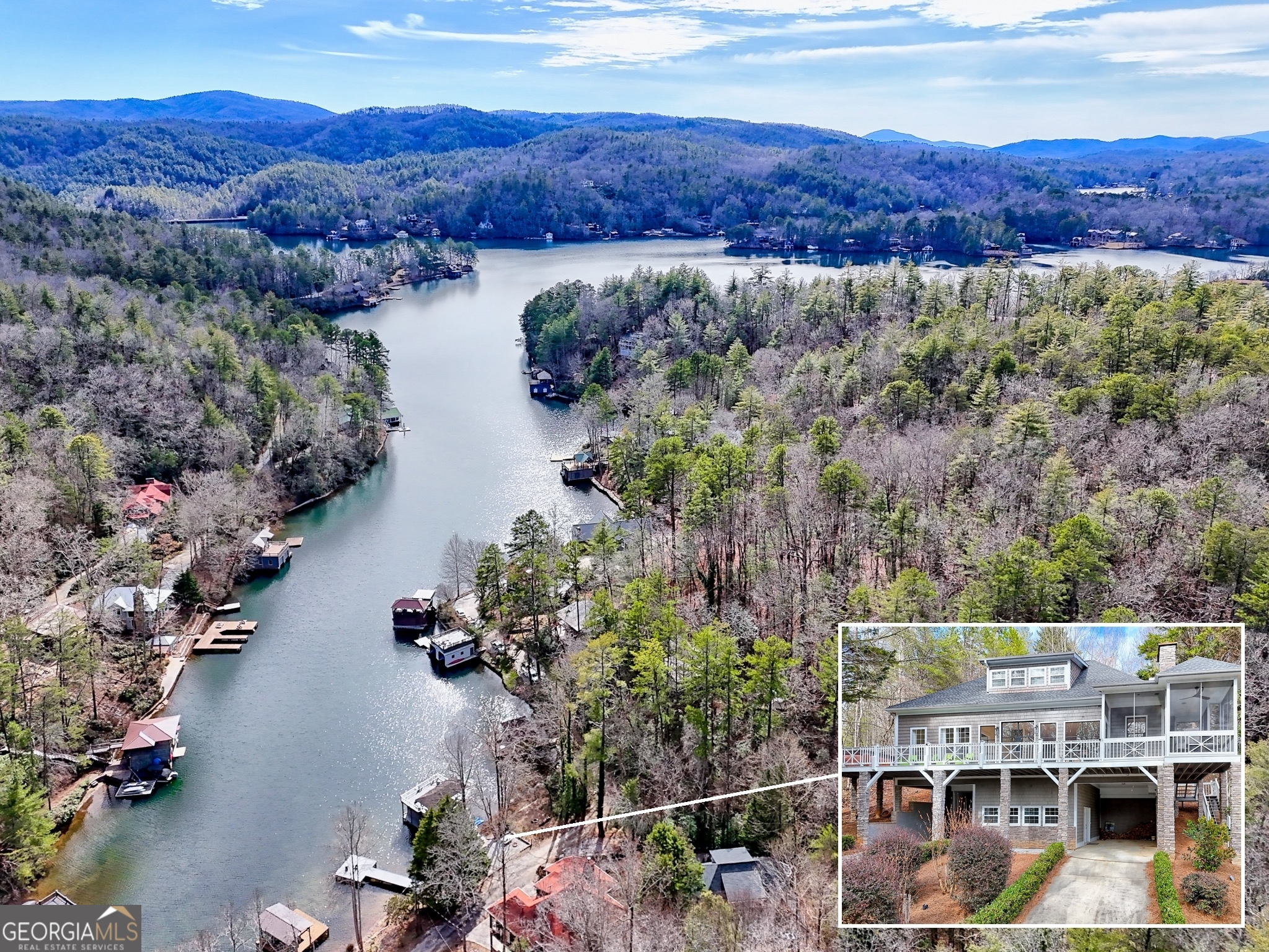336 Fulton Road Tiger, GA 30576 - Photo 2 of 52 an aerial view of house with a lake view