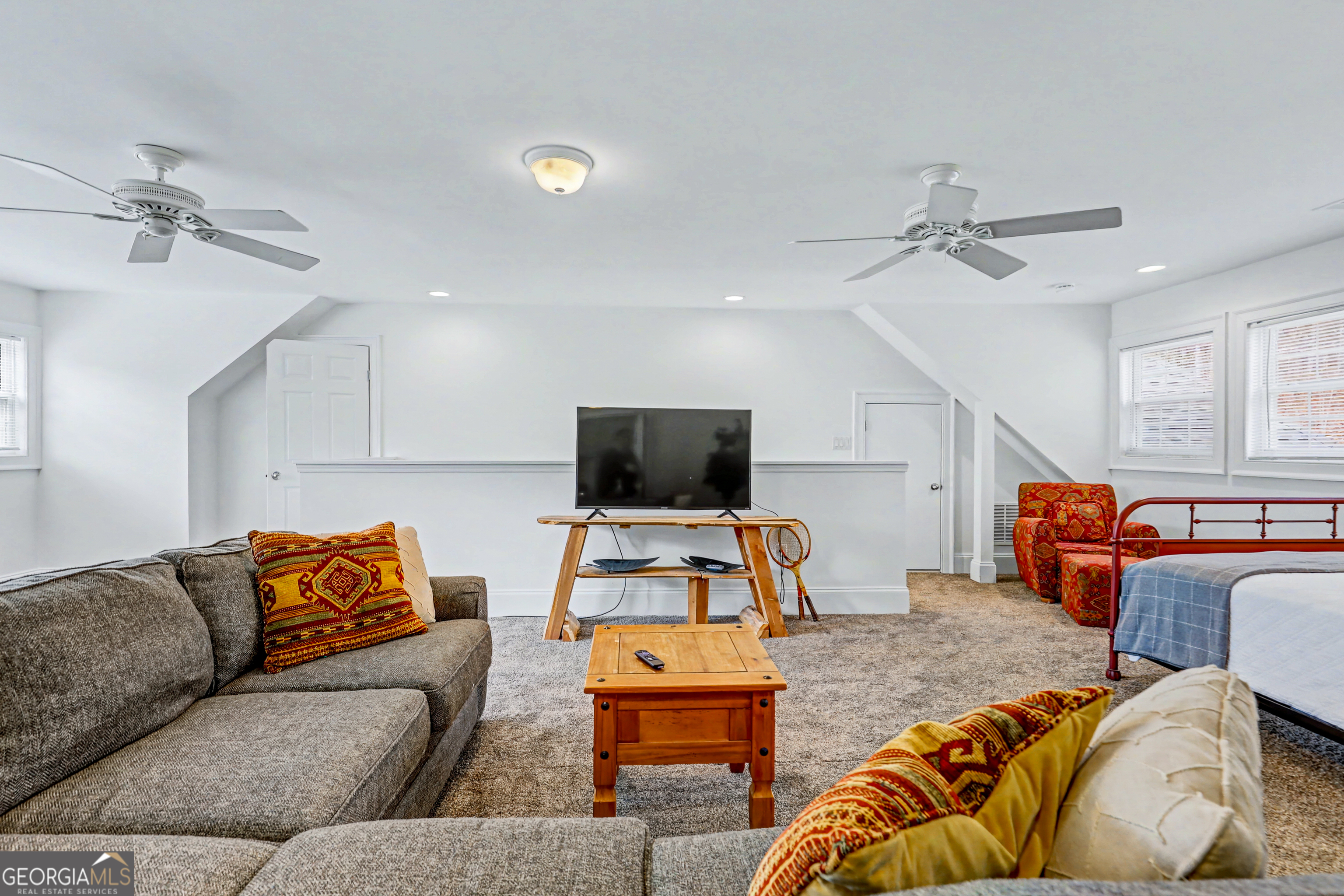 336 Fulton Road Tiger, GA 30576 - Photo 37 of 52 a living room with furniture and a flat screen tv
