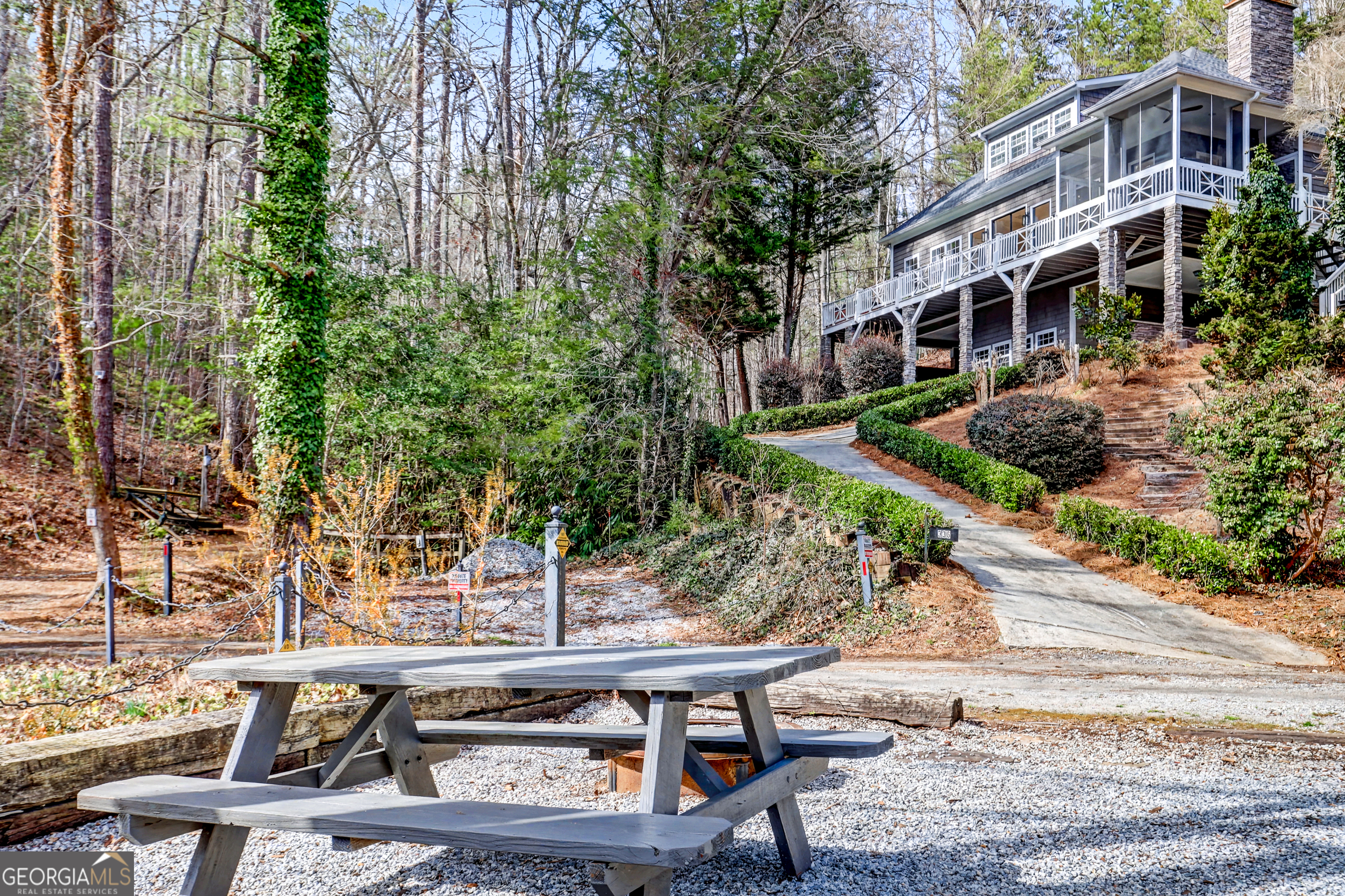 336 Fulton Road Tiger, GA 30576 - Photo 52 of 52 a front view of a house with yard and seating area