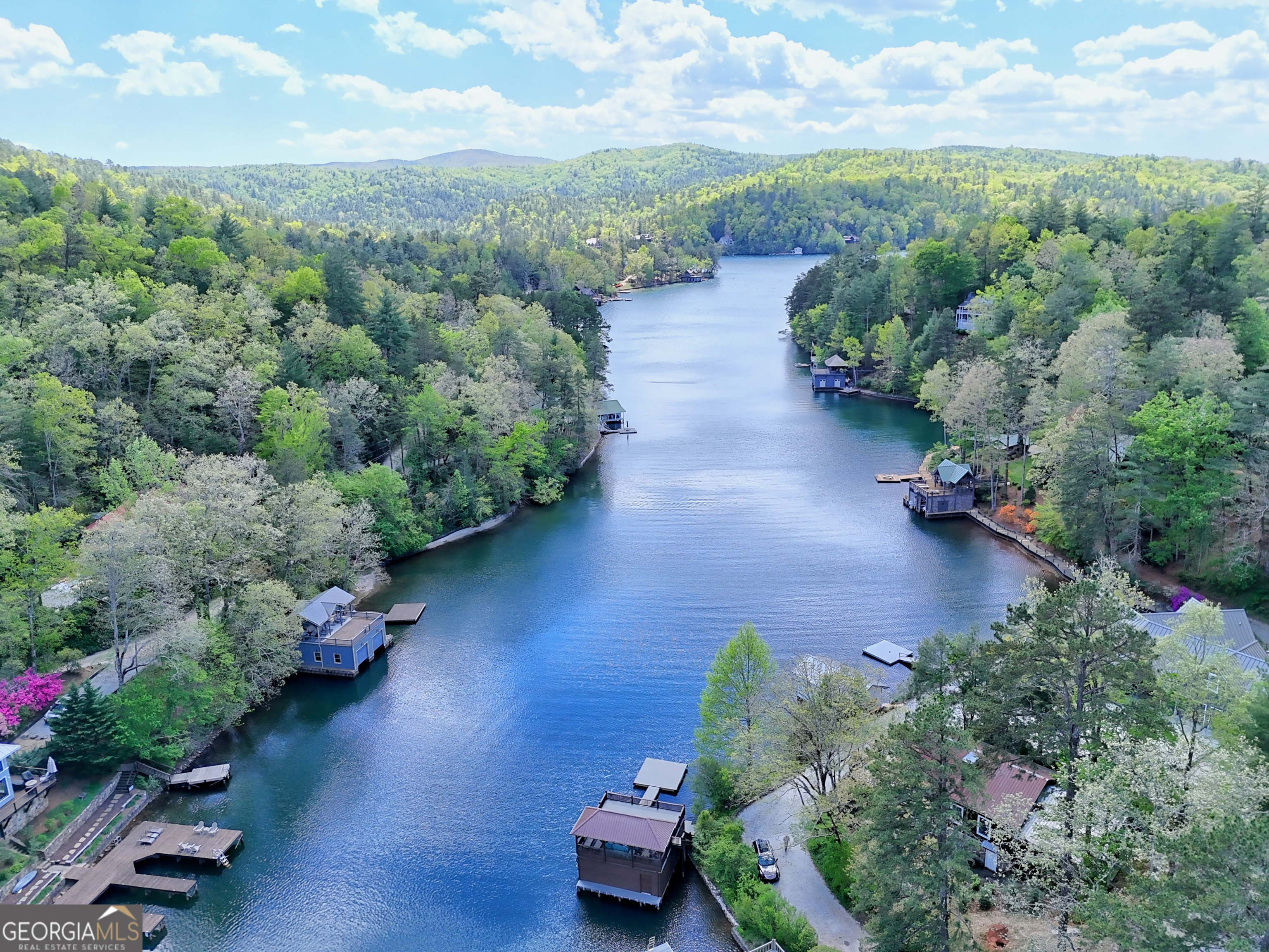 336 Fulton Road Tiger, GA 30576 - Photo 8 of 52 an aerial view of a house with a yard patio and lake view