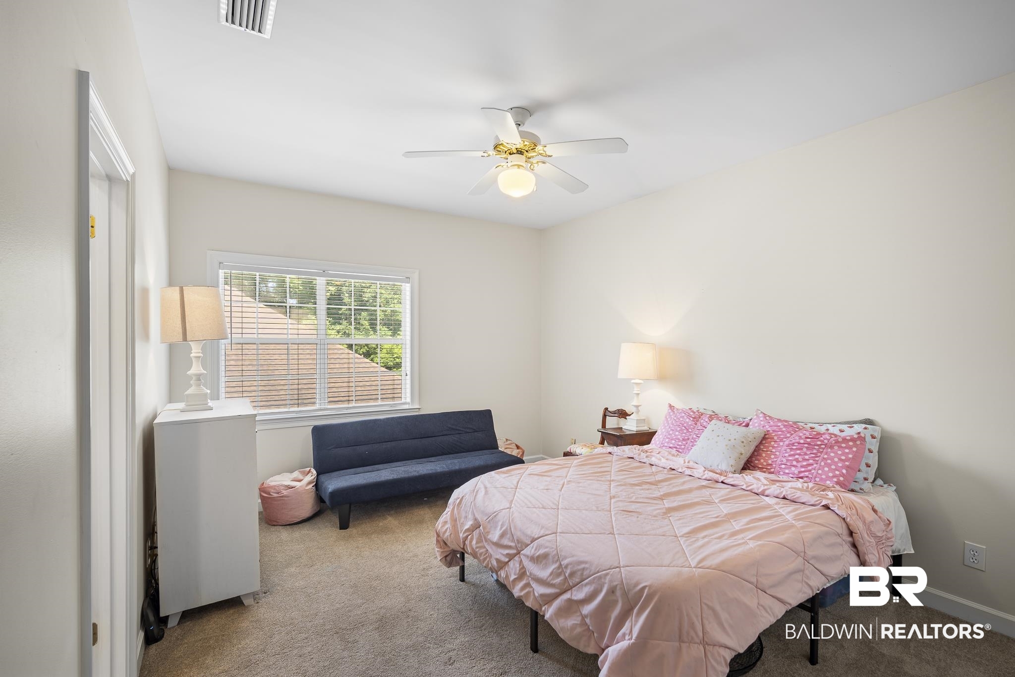 402 Potters Mills Road Daphne, AL 36526 - Photo 31 of 45 Bedroom featuring carpet and ceiling fan