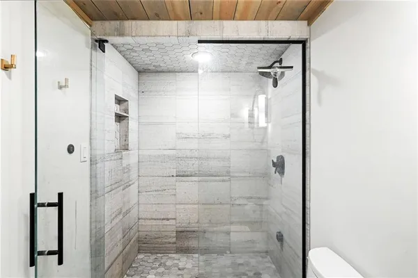 a bathroom with a shower
