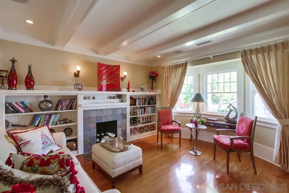 738 B Avenue Coronado, CA 92118 - Photo 3 of 25 a living room with furniture and a fireplace