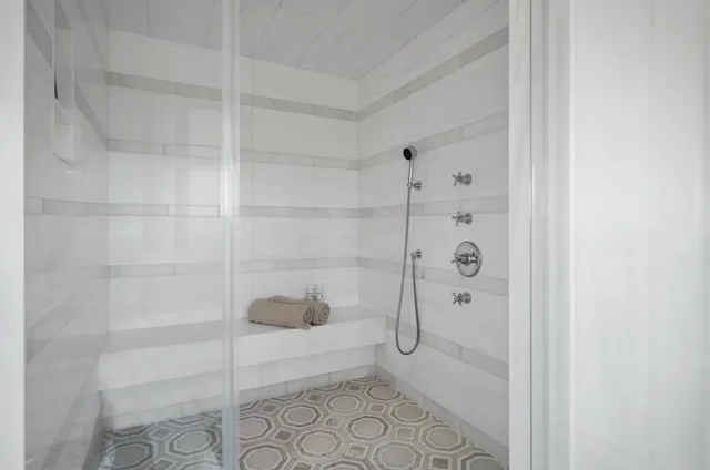 a bathroom with a shower