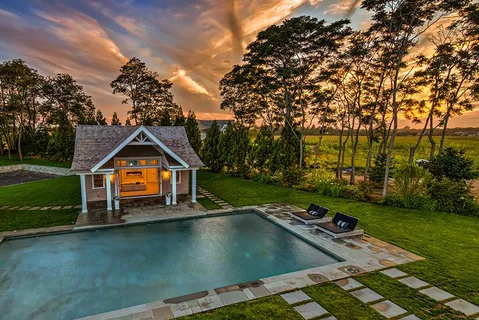 an aerial view of a house