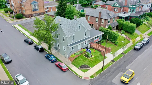 an aerial view of a house