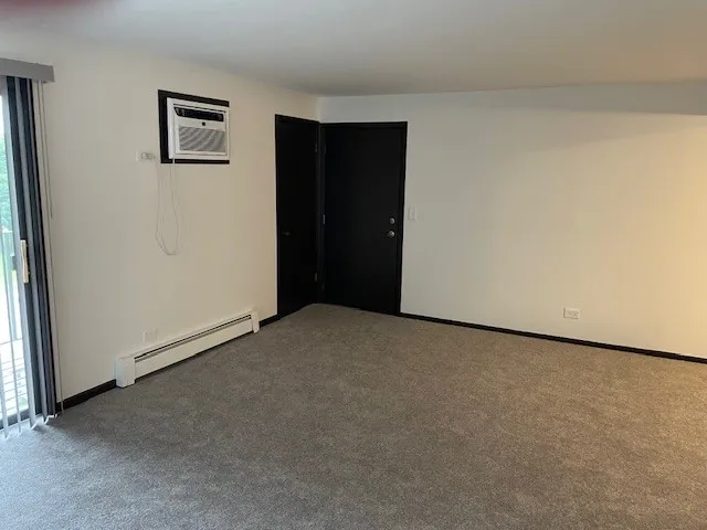 an empty room with closet