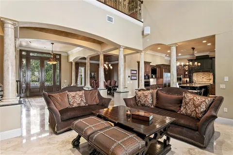 a kitchen with a table and chairs in it