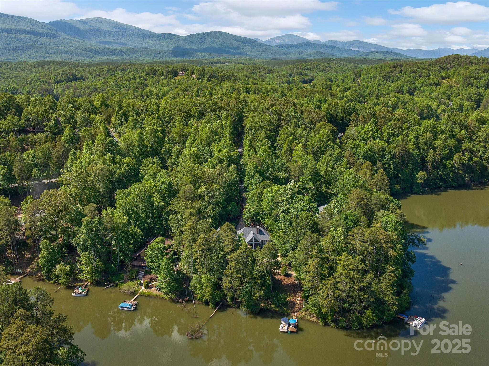92 Island View Court Mill Spring, NC 28756 - Photo 40 of 48 a view of a lake with a mountain in the background
