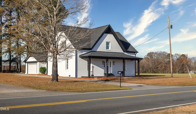 a view of a building with a street