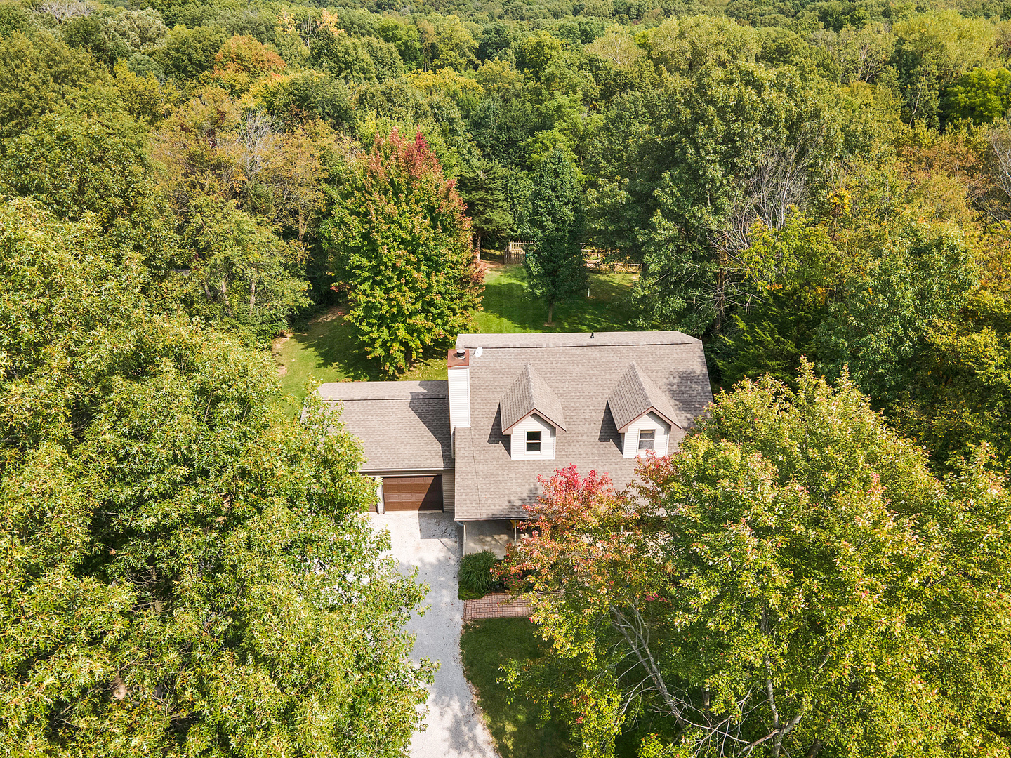 804 Kickapoo Drive Danvers, IL 61732 - Photo 23 of 33 an aerial view of a house with a yard and garden