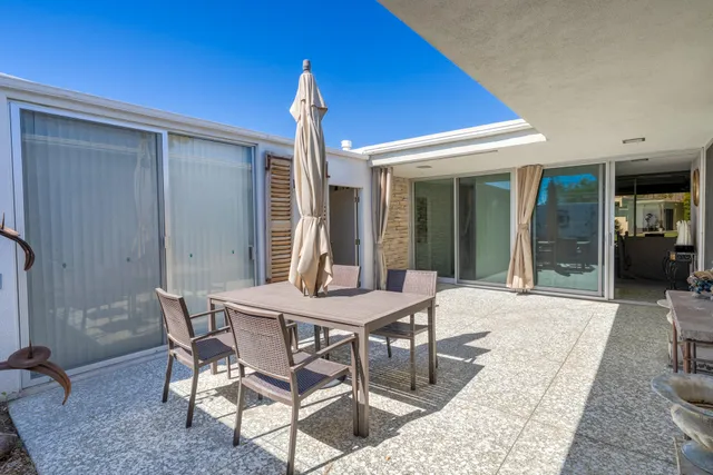 a outdoor space with furniture