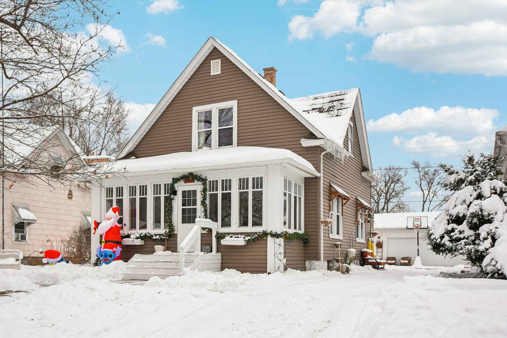 a view of a house with a patio