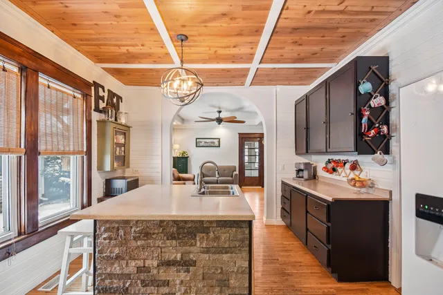 a room with lots of counter top space