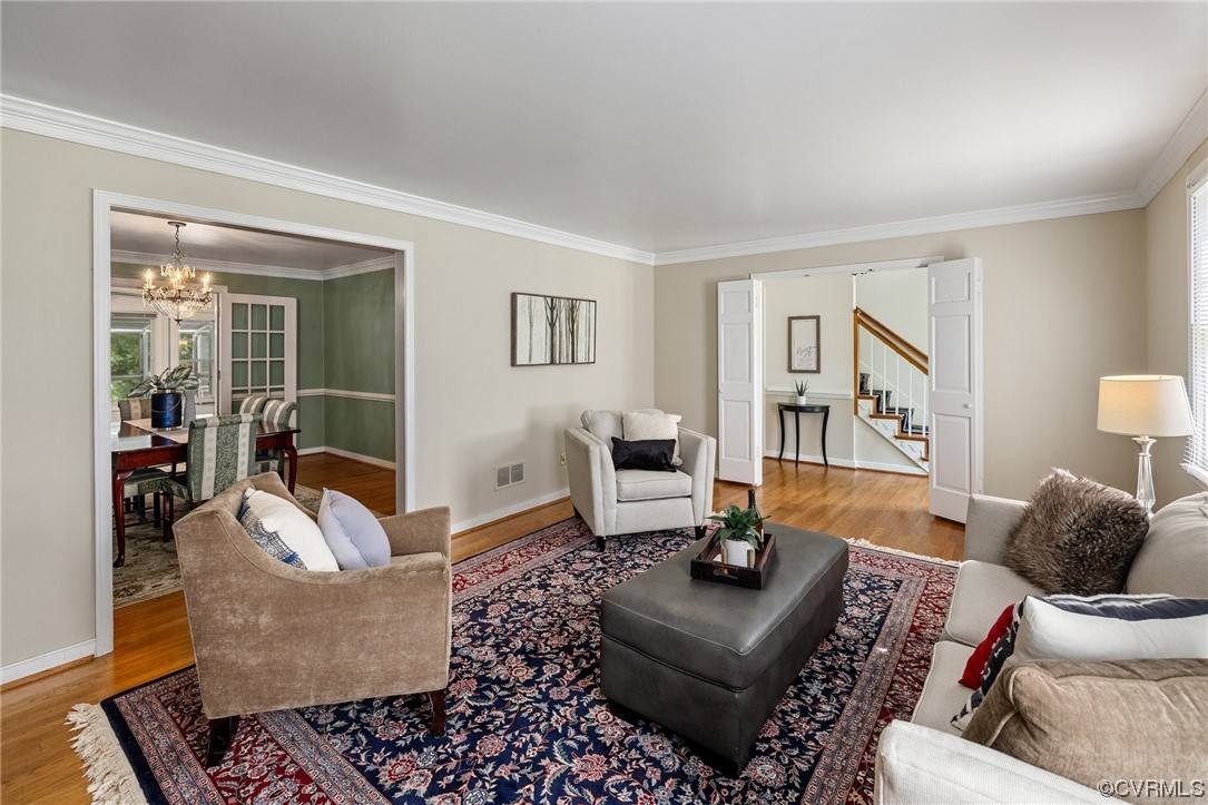 1513 Willingham Road Henrico, VA 23238 - Photo 8 of 40 a living room with furniture or couch and a wooden floor