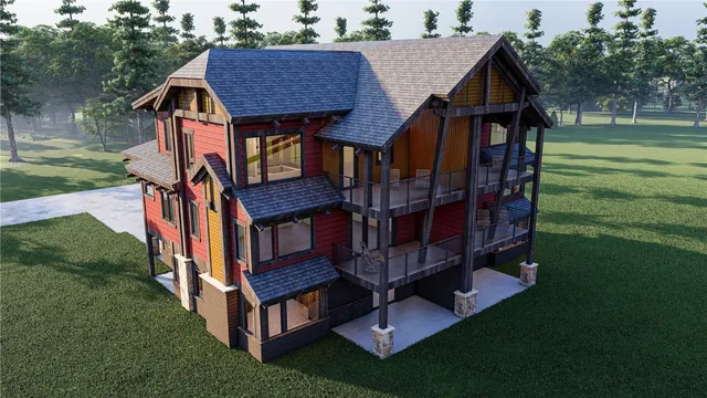 a view of a house with a yard and deck