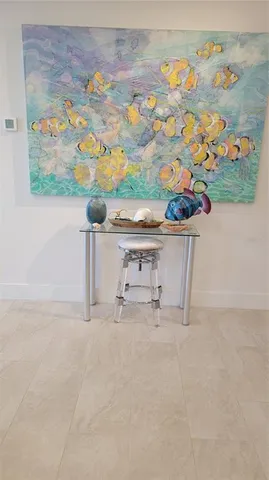 a view of a city skyline from a balcony