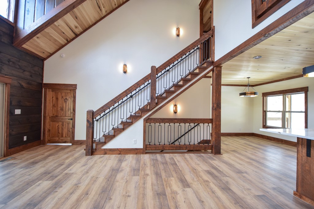 375 Ridge Brook Drive Morganton, GA 30560 - Photo 14 of 34 a view of an entryway wooden floor and stairs