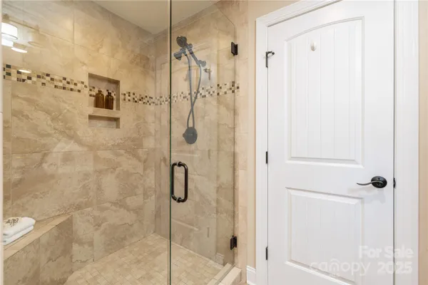 a bathroom with a shower