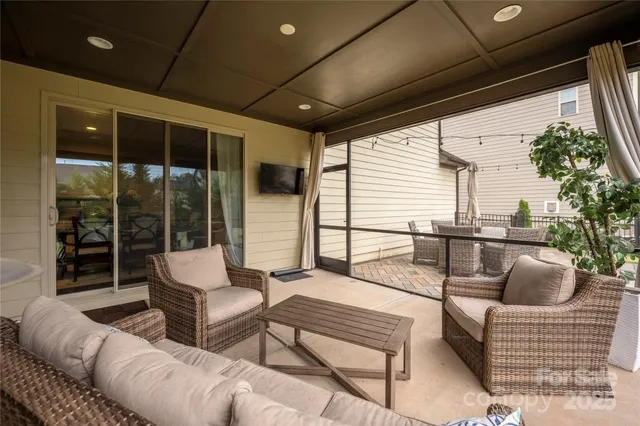 a outdoor living space with patio furniture