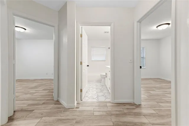 a view of wooden door