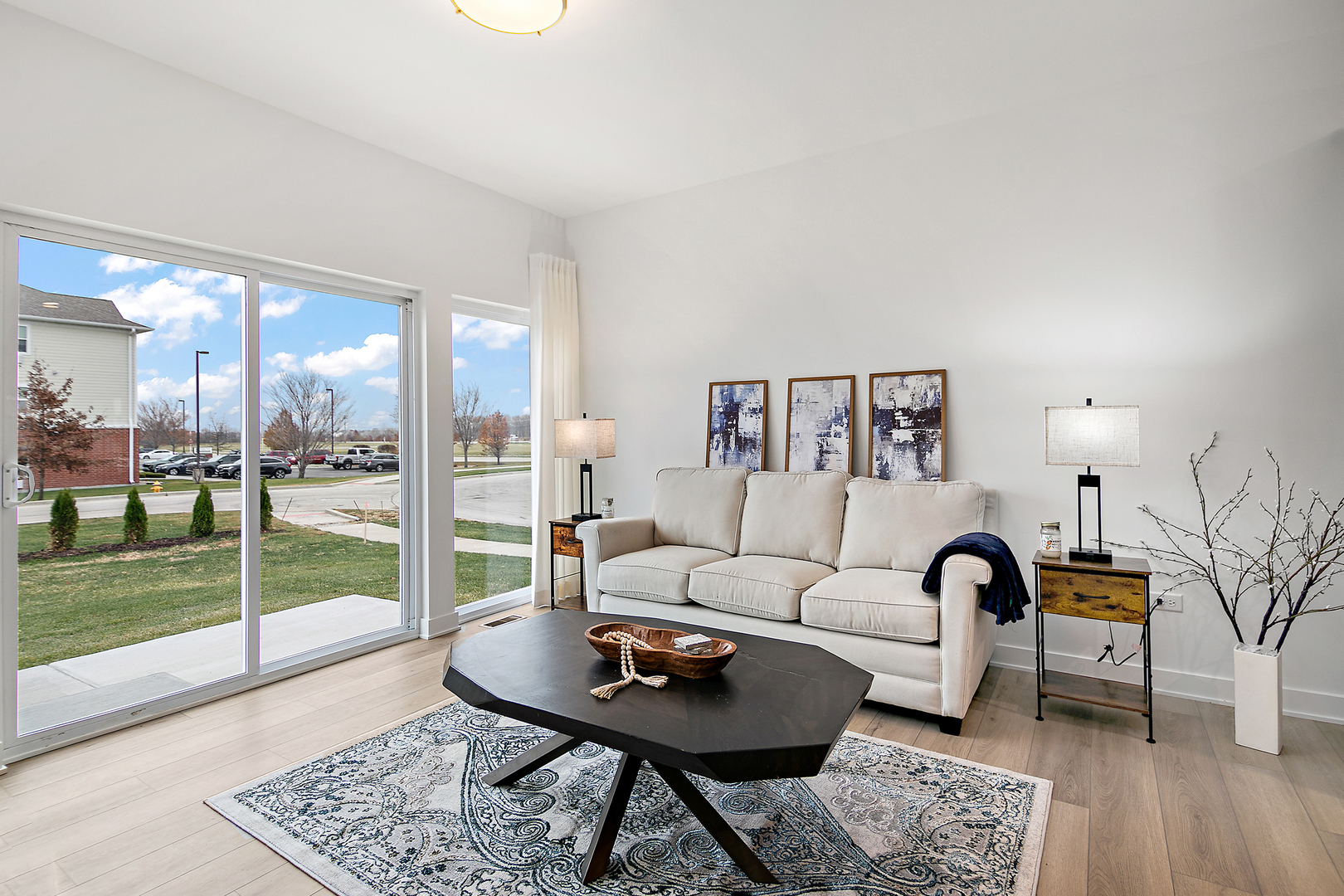 2037 Isabella Lane Minooka, IL 60447 - Photo 10 of 29 a living room with furniture and a floor to ceiling window