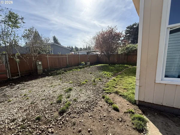 a view of a backyard