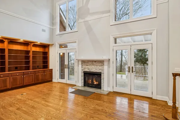 a bathroom with a white bath tub