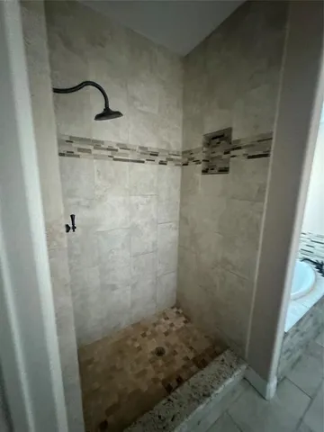 a bathroom with a shower