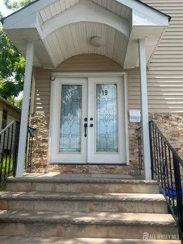 a front view of a house with a window