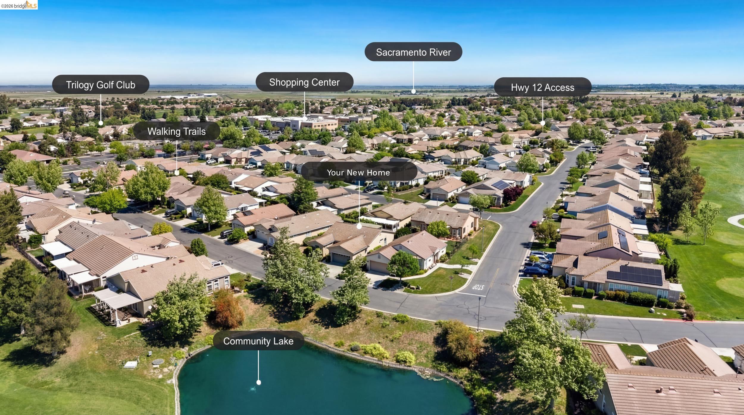 1063 Waterwood Drive Rio Vista, CA 94571 - Photo 36 of 38 an aerial view of residential houses with outdoor space