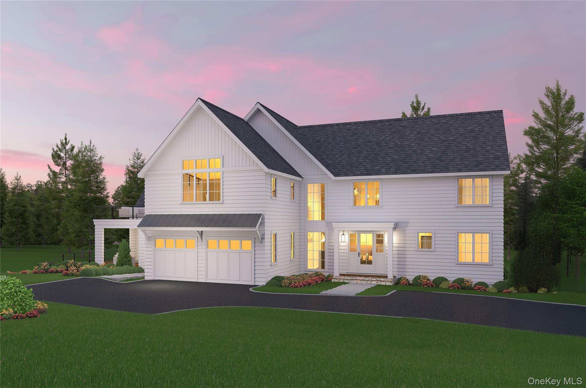 211 Bedford Road Chappaqua, NY 10514 - Photo 2 of 21 a front view of a house with a yard and garage