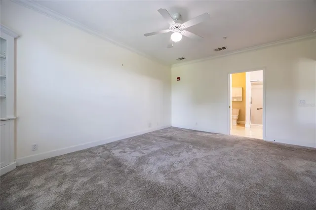 a view of a room with racks on the wall