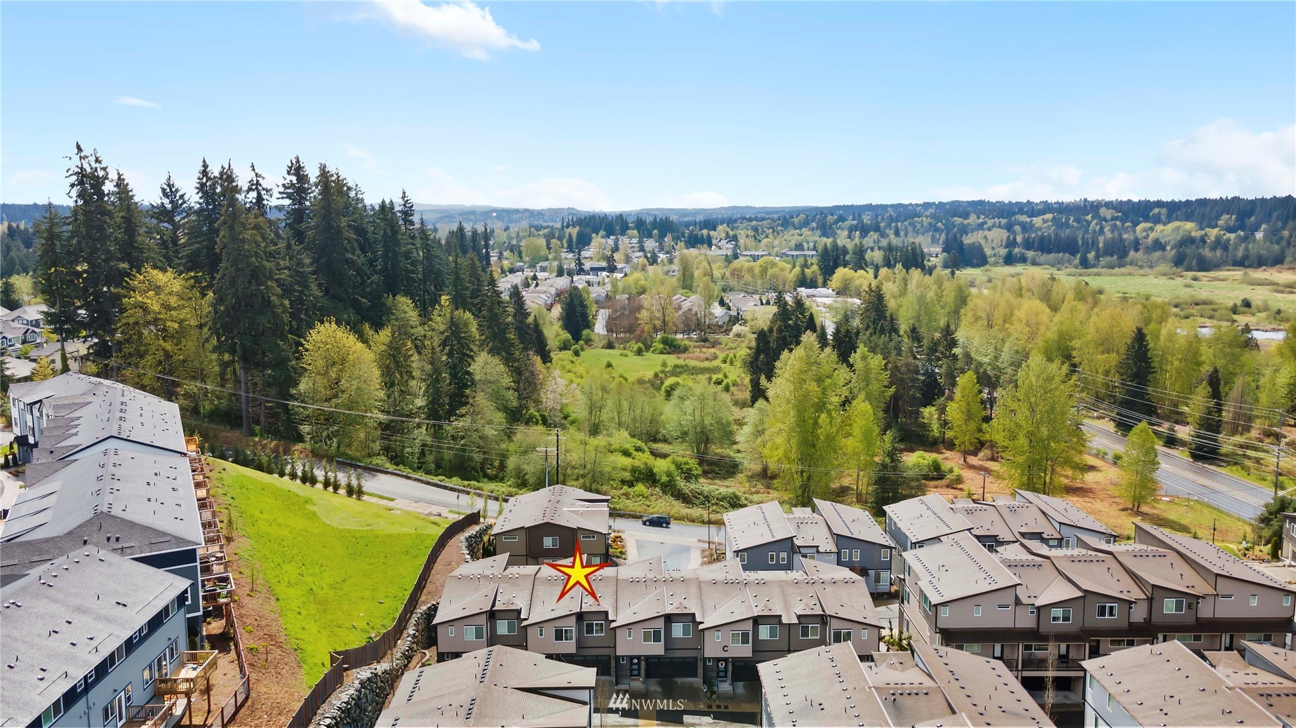 1325 Seattle Hill Road, Unit C4 Bothell, WA 98012 - Photo 30 of 33 an aerial view of a house with a lake view