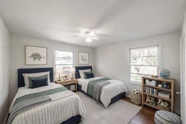 a room with furniture and a window