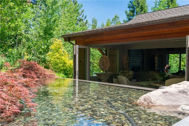 a outdoor view with a sitting space