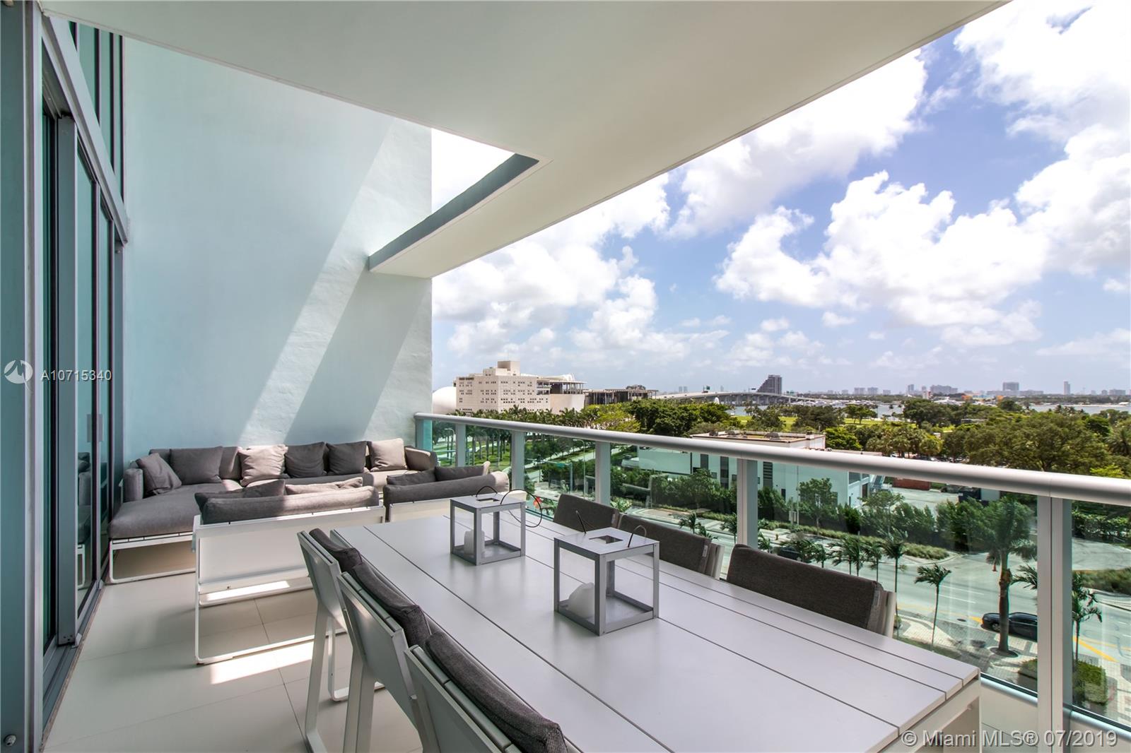 900 Biscayne Boulevard, Unit 705 Miami, FL 33132 - Photo 13 of 43 a view of balcony with couches and wooden floor