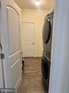 a view of staircase with empty racks